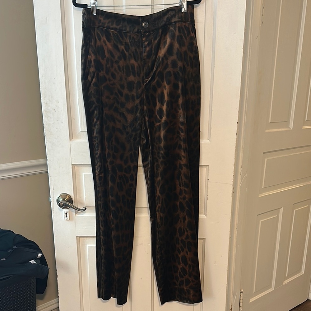 cAbi-Velvet Leopard Print Pants